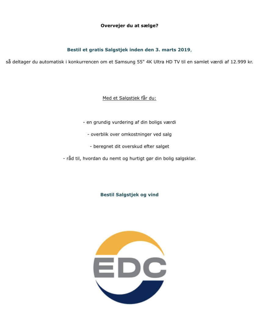 Falske EDC Mægler Mails