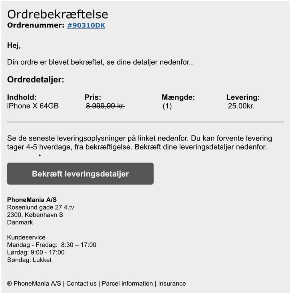 Falske iPhone Mails